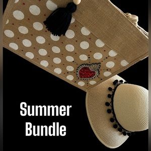 Summer tote bag and hat